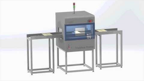 Concept of inline TruView Prime x-ray system for high throughput inspection.