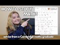 University mathematics study tips  how i ranked top of the year in mathematics