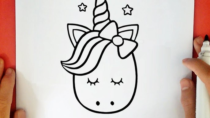Como Desenhar unicórnio Kawaii Fácil - Desenhwow - How to Draw a Unicorn 