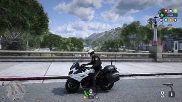 GTA 5 LSPDFR  LSPD Motorcycle Patrol - Stolen Vehicle - Traffic Stops [5real + La Revo 2.0 + QuantV]