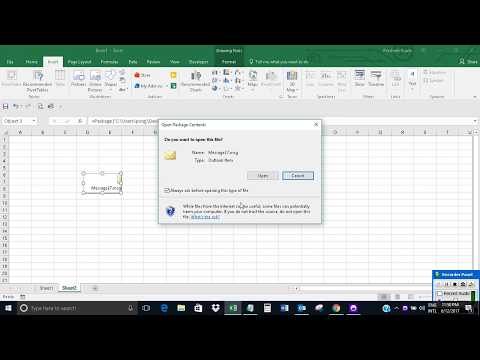 Insert or embed an Outlook mail in Excel