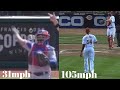 31mph Fastball Compared To A 105mph Fastball