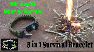 Wish Review- 5 in 1 Survival Bracelet