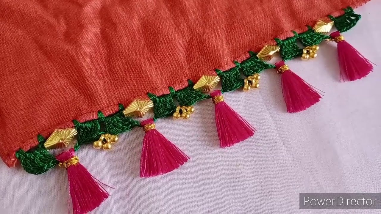 One hour Crochet Saree/Dupatta Kuchu I Simple & Easy Crochet Kuchu ...