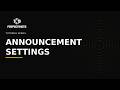 How to Configure Announcement Settings in PerfectShots | Tutorial