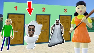 Squid Game (오징어 게임) vs Granny vs skibidi toilet vs Challenge with Doors - funny horror animation