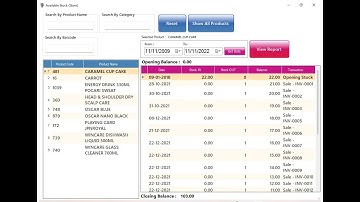 Stock Card/ Product History - Retail POS 10.2 (By Original Developer)