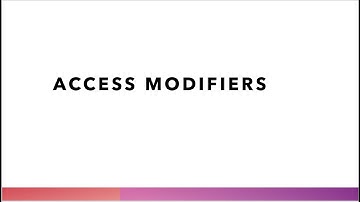 Access Modifiers - Object Oriented Programming Java