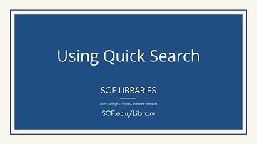 Using Quick Search