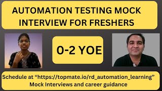 Software Testing Mock Interview| Automation Testing Interview| RD Automation Learning