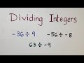 Dividing Integers Quiz