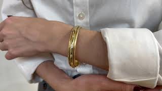 Vidéo: Bracelet Jonc Piaget "Possession" de 1991 en or jaune 18k massif et diamants brillants. Papiers d'origine.