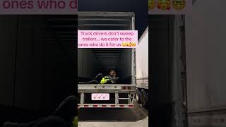 Who needs a broom … Work smarter, not harder out here on these roads. 🚛🖤 #femaletrucker #ownerop