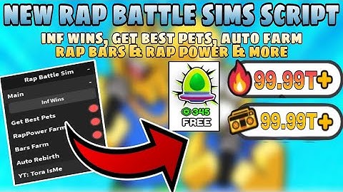 New Roblox Rap Battle Sims Script | Inf Wins, Get Best Pet, Auto Farm Rap Bars & Rap Power + More