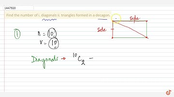 Find the number of i. diagonals ii. triangles formed in a decagon.