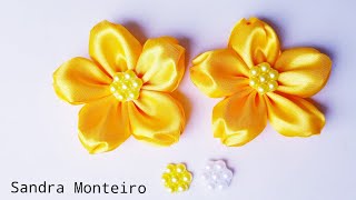 Como Fazer Flor de Fita de Cetim – Para Iniciantes