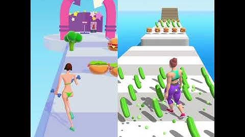 FAT 2 FIT 🆚️ BODY RACE 🥒🍔🥦🧁 MAX LEVEL Gameplay (Android IOS) #shorts