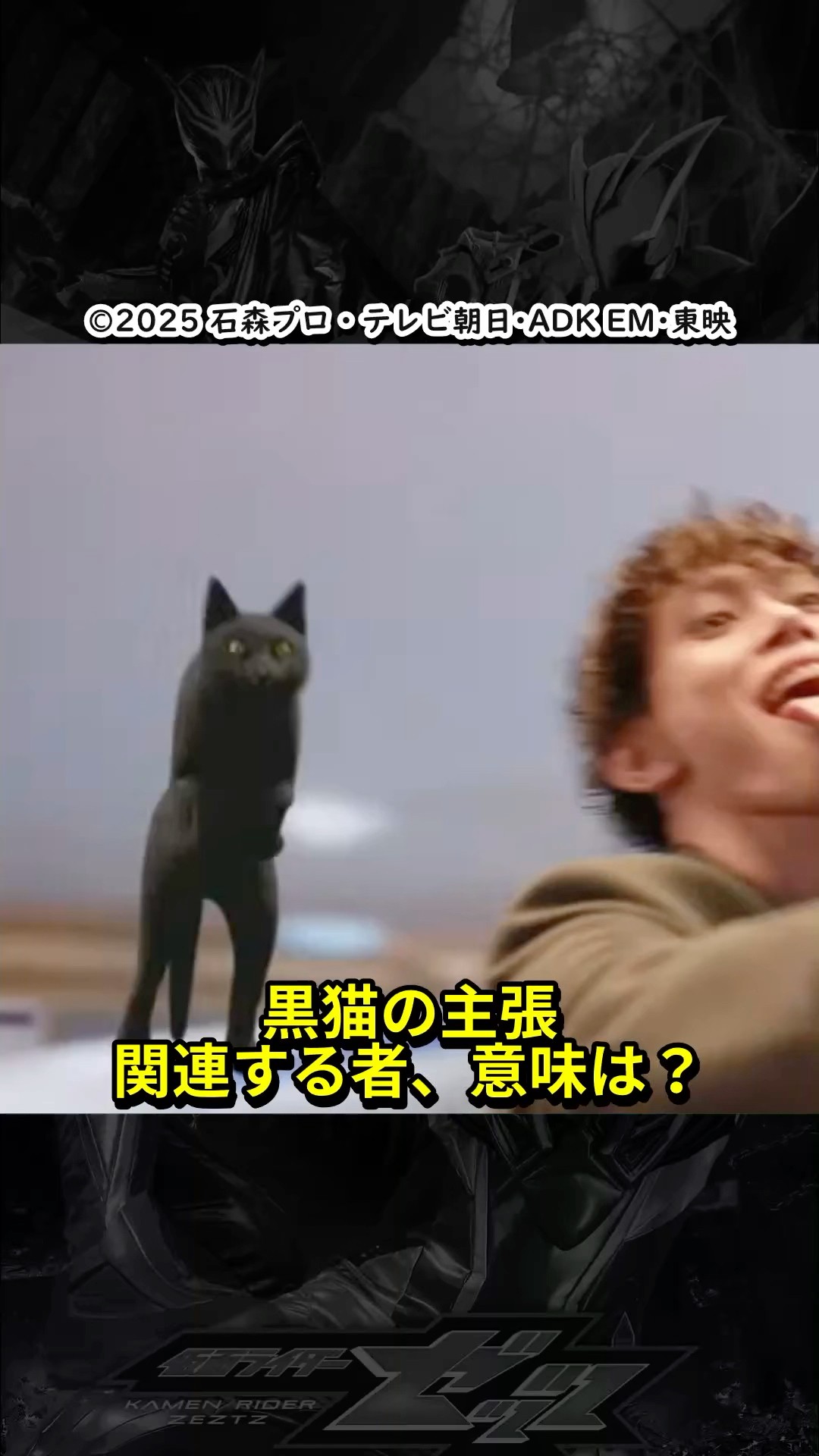What does the black cat shown in the opening of Kamen Rider Z2