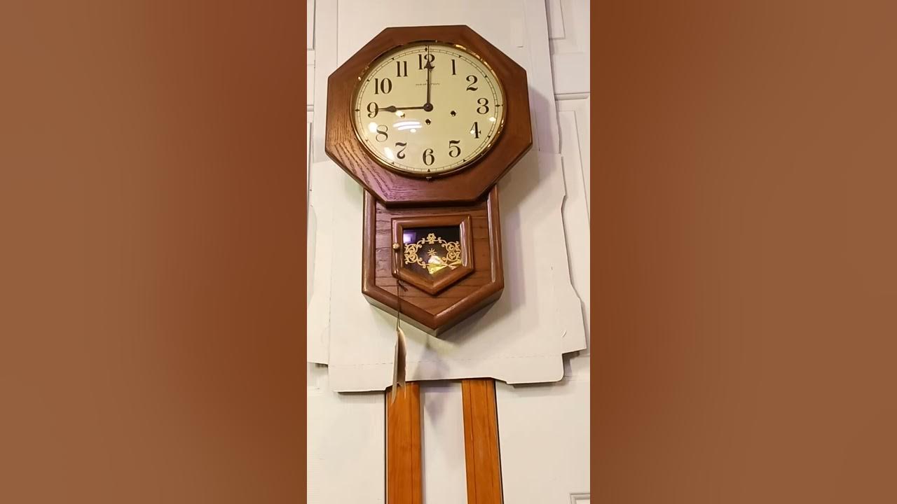 Fully Serviced Hamilton Westminster chimes wall clock with its original