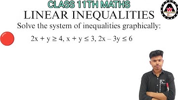 Solve the system of inequalities graphically 2x + y ≥ 4,  x + y ≤ 3,  2x – 3y ≤ 6|| Worldeez Academy