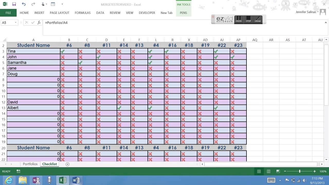 how to create a checklist in excel