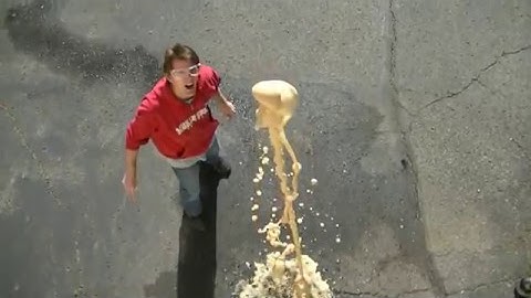 Diet Coke and Mentos Experiment in Slow Motion