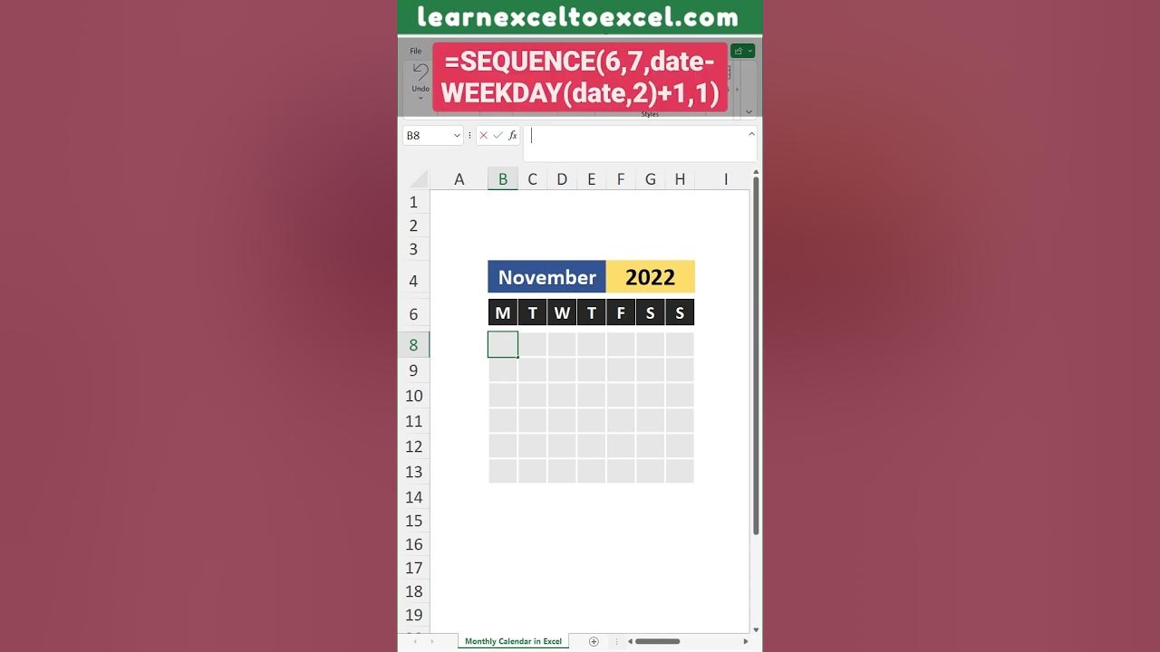 Calendar in Excel: Make Dynamic, Interactive Calendar in Excel with ...