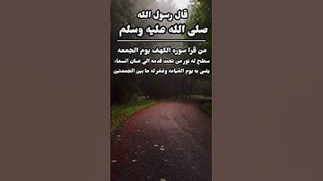 قال رسول الله صلى الله عليه وسلم من قرا سوره الكهف يوم الجمعه