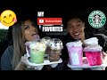Trying MY Subscribers FAVORITE Starbucks Drinks! | ANTXANA