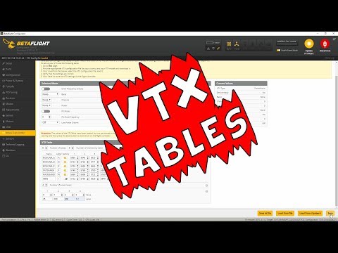 Betaflight Tutorial - VTX Tables (SmartAudio, IRC Tramp)