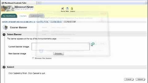Uploading a Course Site Banner in Blackboard