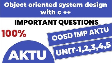 Object oriented system design with c++ aktu important question || OOSD AKTU