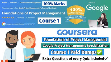 Foundations of Project Management | Google Project Management | Coursera | Course 1 Quiz Answers