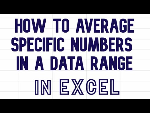 How to Average Specific Numbers in a Data Range in Excel | how to use AVERAGEIF function video