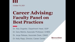 Career Advising: Faculty Panel on Best Practices - no longer viewable for master advisor credit