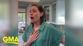 Woman has hilarious reaction after scratch-off pregnancy reveal