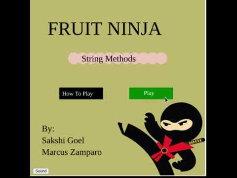 Java String FruitNinja MarcusSakshi