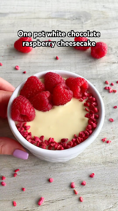 One pot white chocolate raspberry cheesecake #easyrecipe #asmr