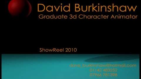 Maya and 3ds Max character animation showreel 2010 - David Burkinshaw