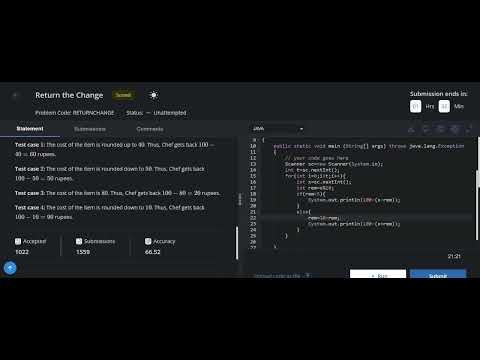 Return the change codechef solution starters 87
