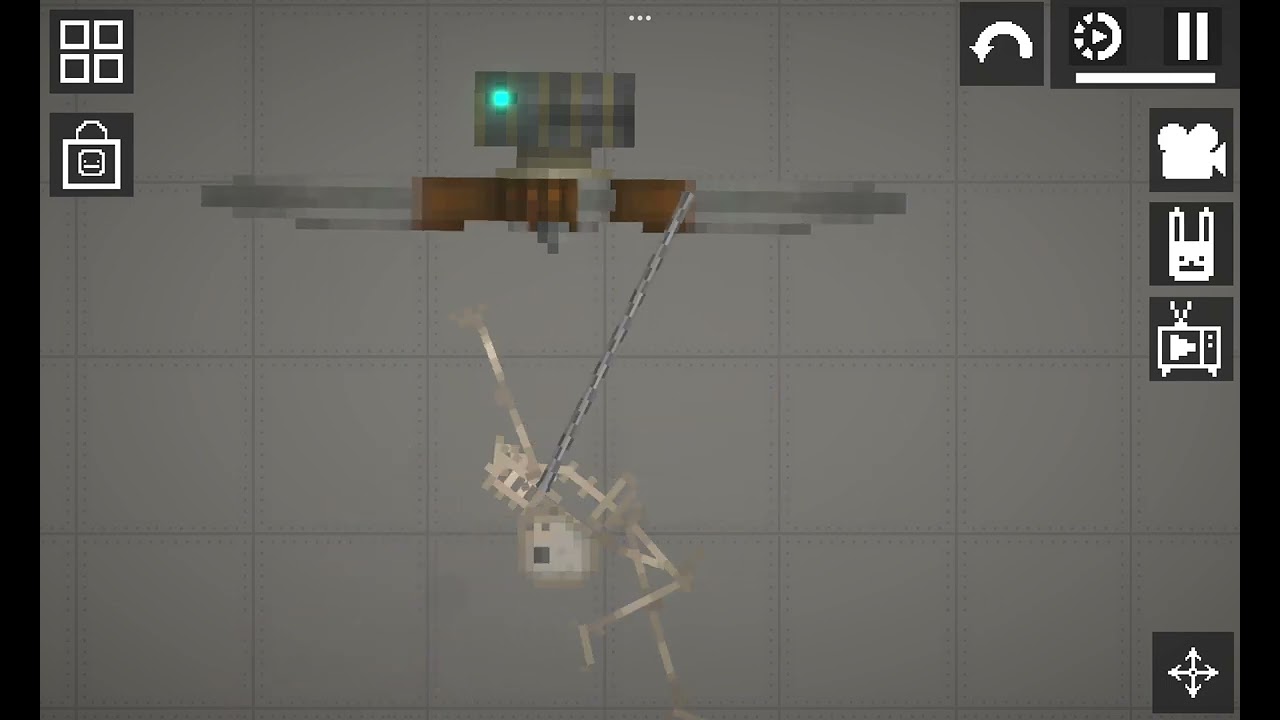 Skeleton spinning on fan meme (melon playground) you can do a loop