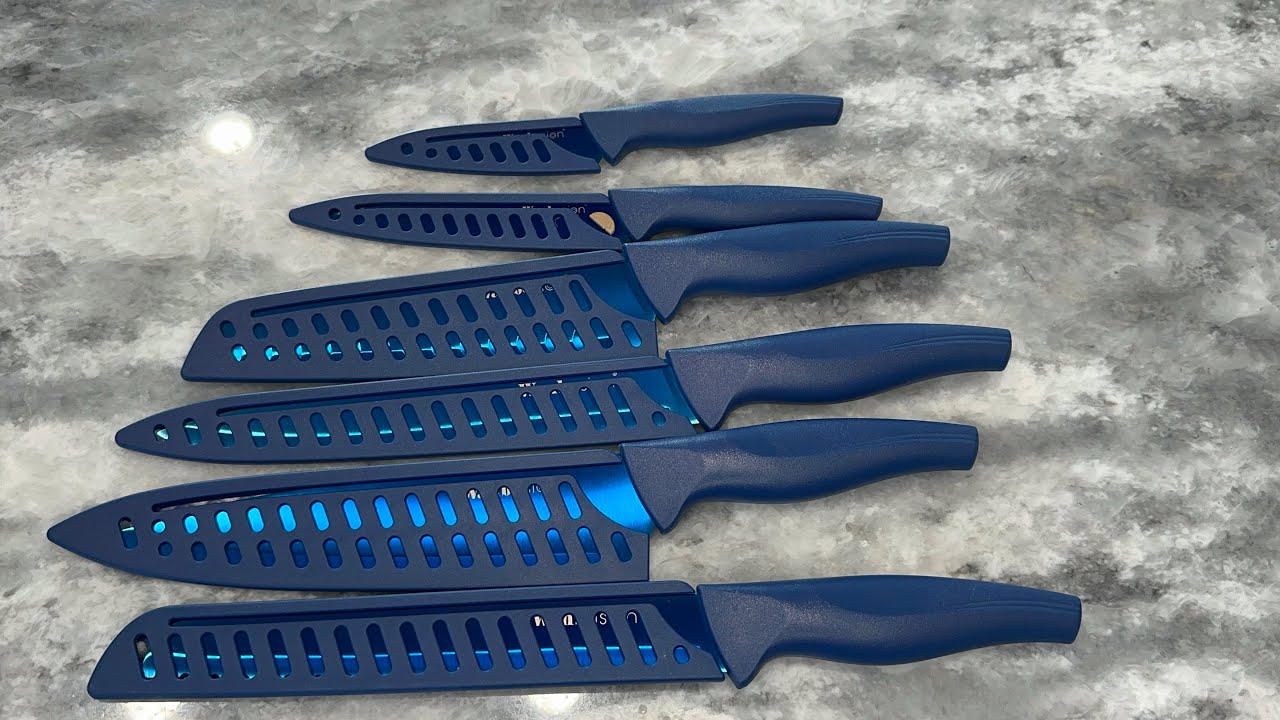 Wanbasion Blue Professional Kitchen Knife Chef Set, Kitchen Knife