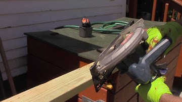 Circular Saw Cut 45 Degree Angle for Repairing a Picnic Table