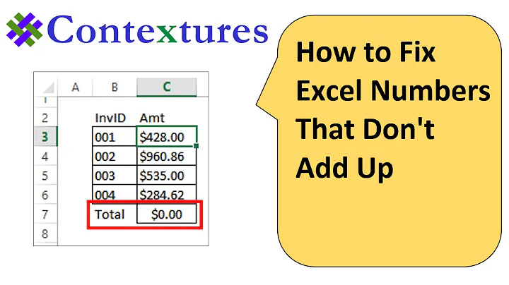 How to Fix Excel Numbers That Don't Add Up