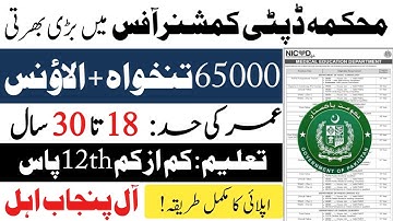 Deputy Commissioner Office Junior Clerk Jobs 2025 | DC Office Latest Jobs | Apply Online | Govt Jobs