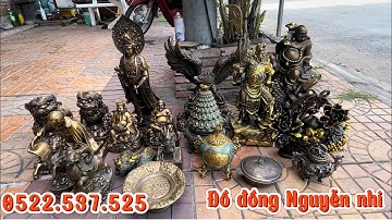 Ngày 1/12 Tượng Phật Di lạc _ Cặp lân đồng _ Tượng quan công _  #đồcổ #đồđồng#đồđồngNguyễnnhi