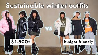 SUSTAINABLE WINTER OUTFITS: high-end vs. budget-friendly ❄️💸