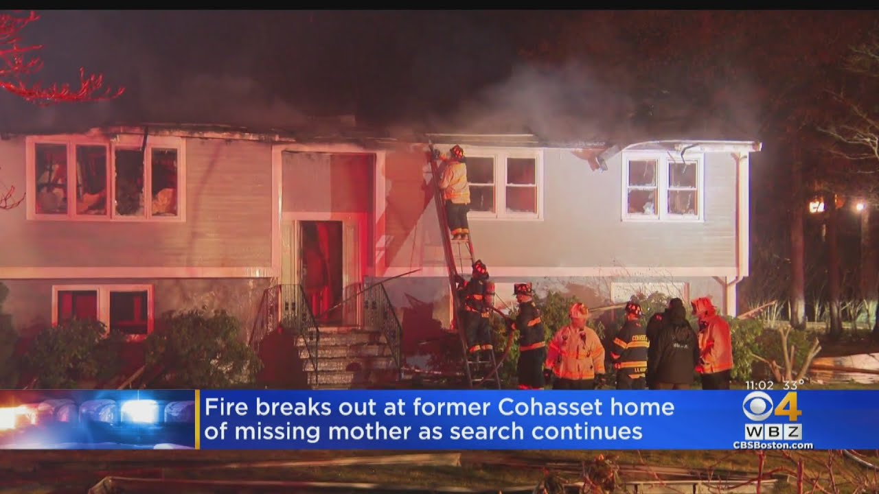 Search for Cohasset mother continues, fire breaks out at former home