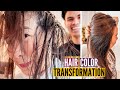 HUSBAND DYED WIFE&#39;S BLACK HAIR TO LIGHT BROWN HAIR: At home hair dye in quarantine // Nat and Max