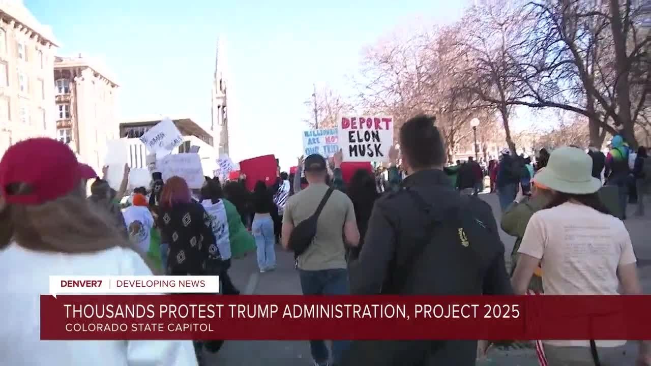 Thousands flock to Colorado Capitol as part of nationwide protest against Trump